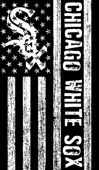 Chicago White Sox Black And White American Flag logo iron on paper